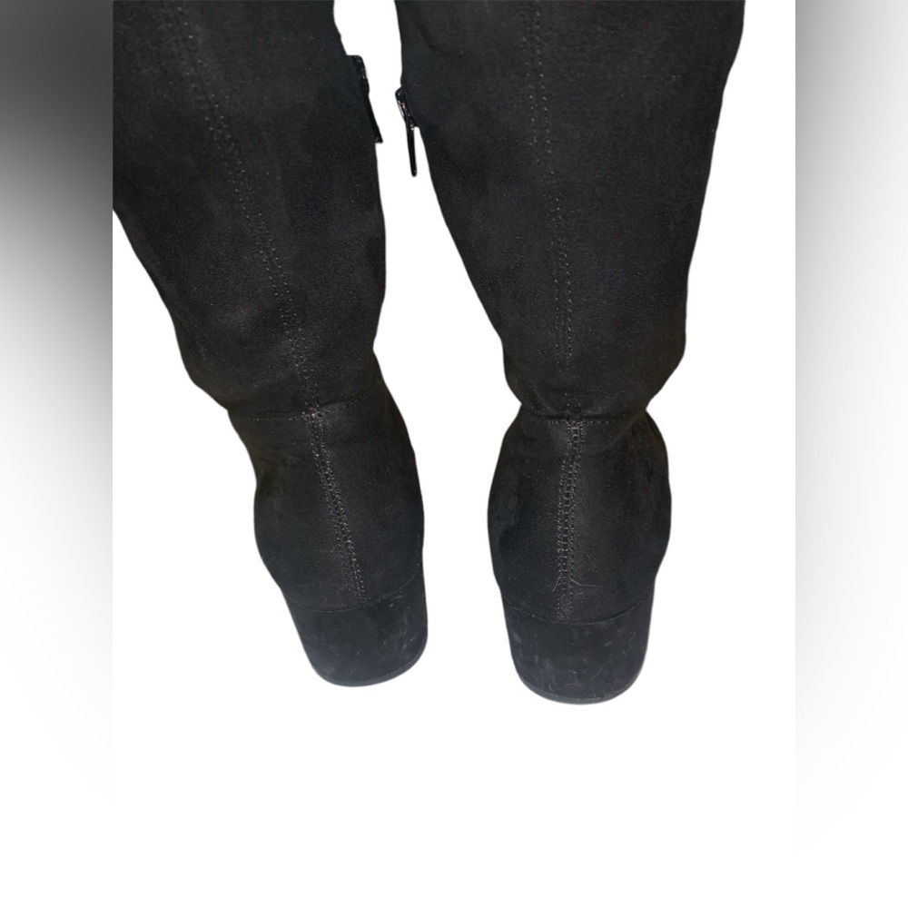 Chinese Laundry Black Felix Suedette‎ Faux Suede Over The Knee Boots Size 6 - Picture 4 of 6